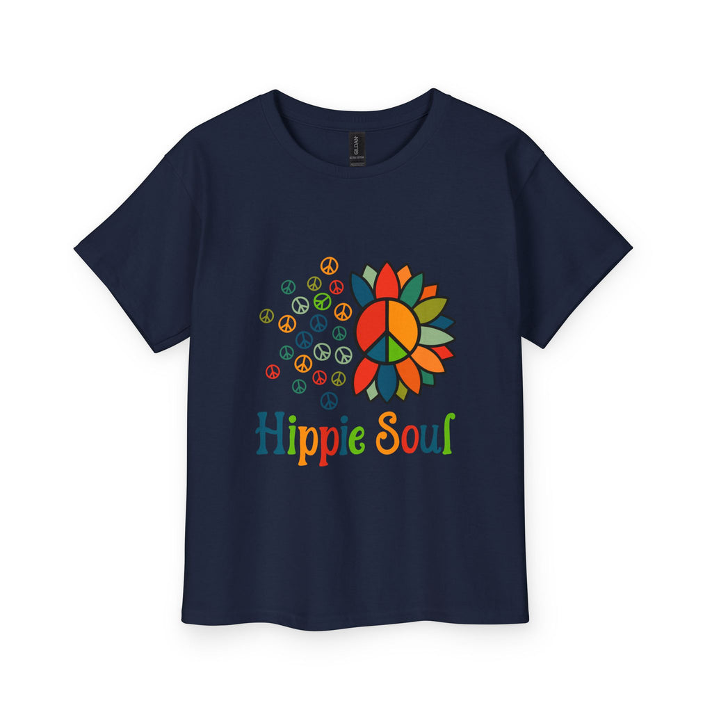 Youth T-Shirt — "Hippie Soul" Peace Sunflower Kids Tee