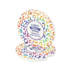 Soapstone Car Coaster — "I Can't Adult Today" Rainbow Leopard Drink Coaster