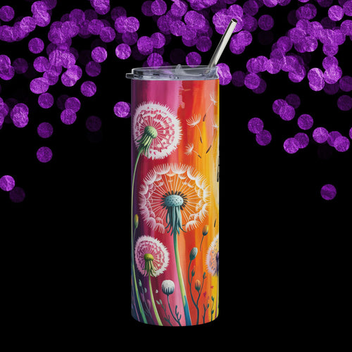"Just Breathe" — Colorful Dandelion Insulated Tumbler
