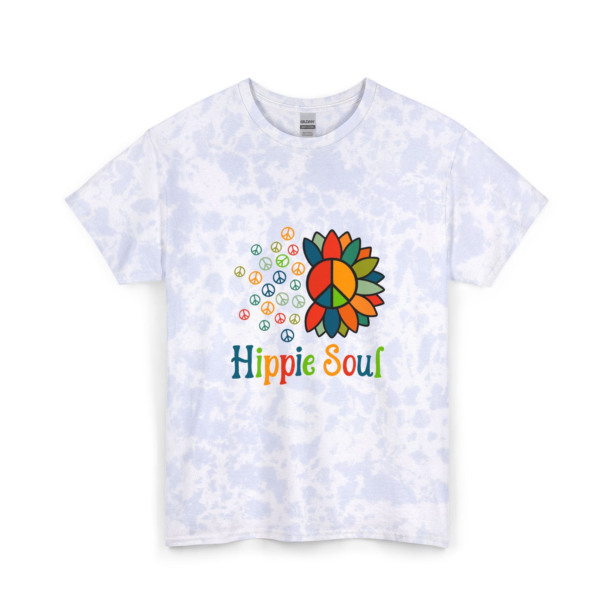 Hippie Soul Tie-Dye Tee — Peace Sign Sunflower Graphic Shirt