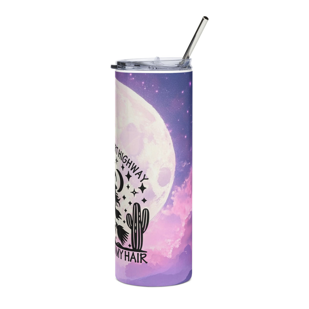 20oz Moonlit Desert Tumbler — “On a Dark Desert Highway” Stainless Steel Travel Cup